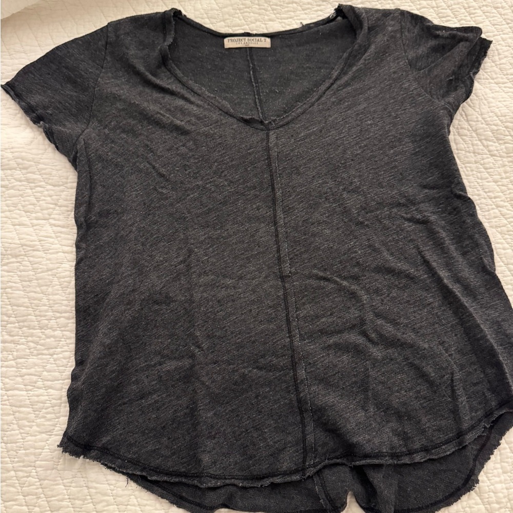 Project Social T Charcoal V-Neck Tee